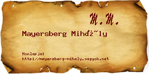 Mayersberg Mihály névjegykártya